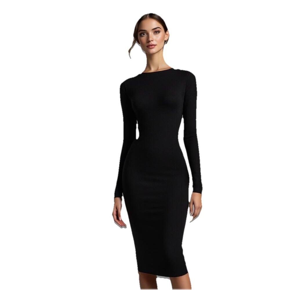 Rampage Black Sweater Dress MEDIUM Lambswool Angora Minimal Whimsygoth Capsule